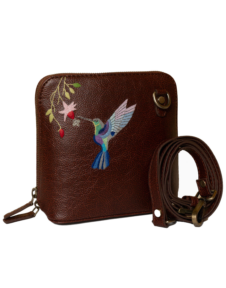Hand Embroidered  Hummingbird Venice Sling Bag