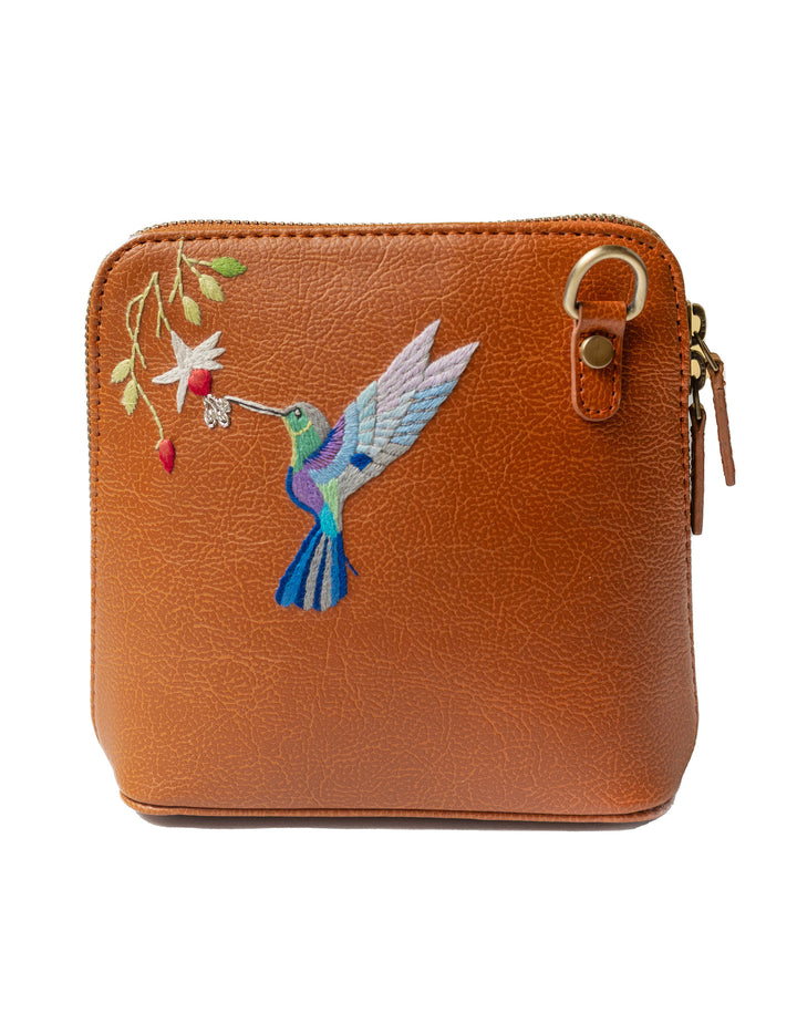 Hand Embroidered Hummingbird Venice Sling Bag