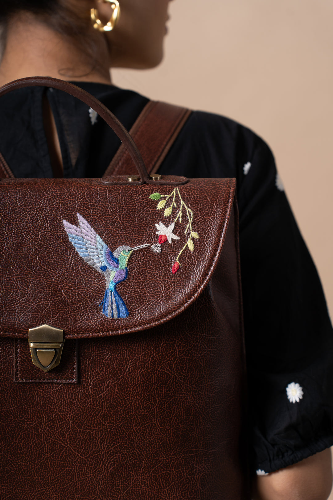 Humming Bird Brown Backpack