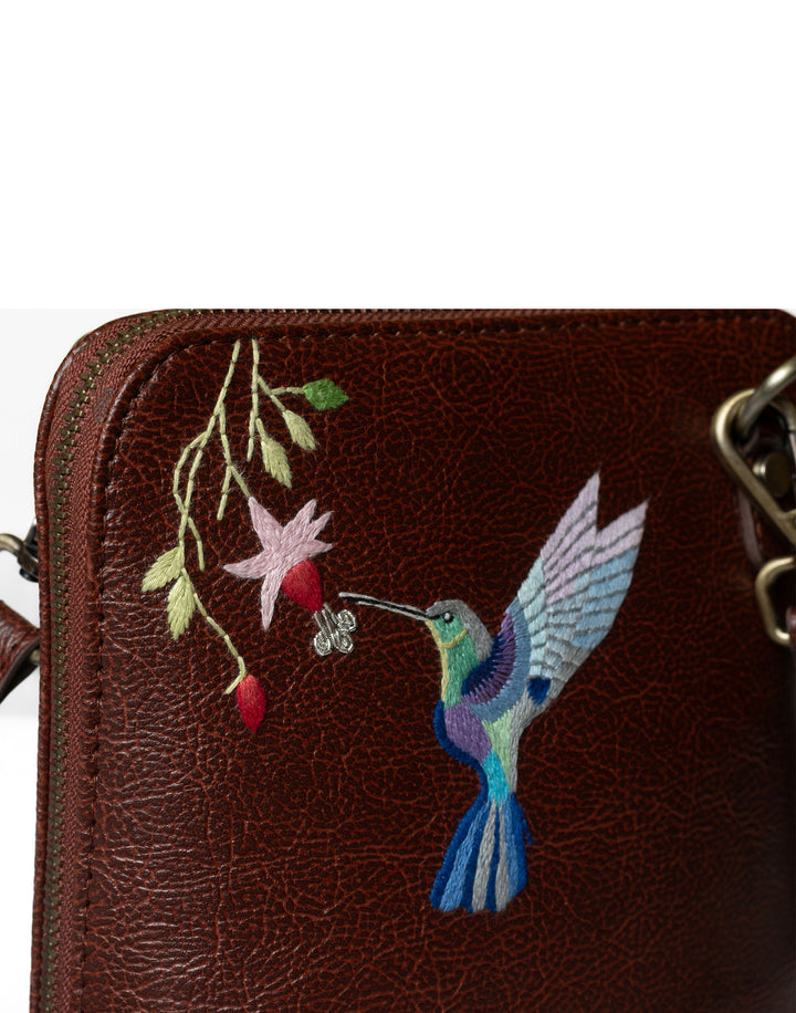Hand Embroidered  Hummingbird Venice Sling Bag