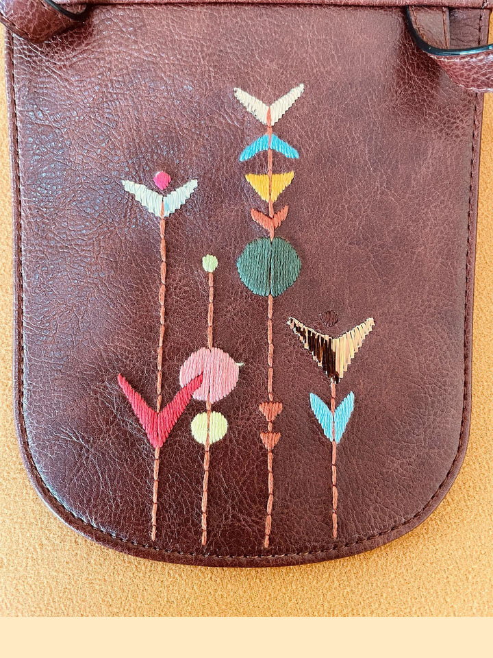 Hand Embroidered Metallic Bloom Bianca Sling Bag