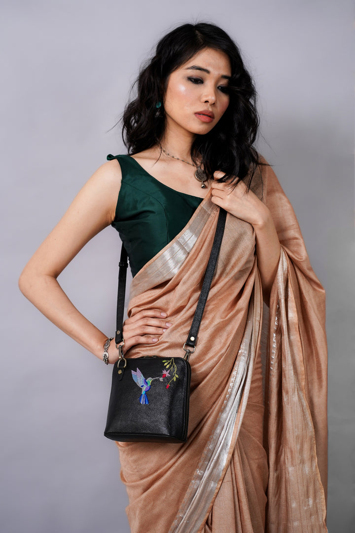 Hand Embroidered  Hummingbird Venice Sling Bag