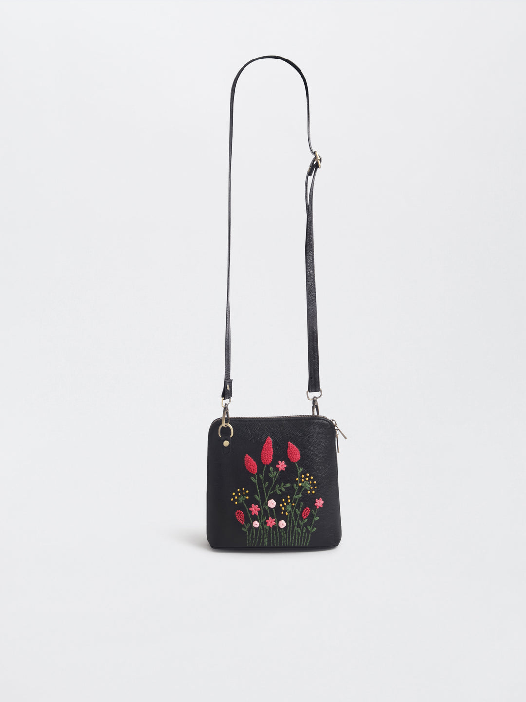 Hand Embroidered Crimson Cornfield Venice Sling Bag