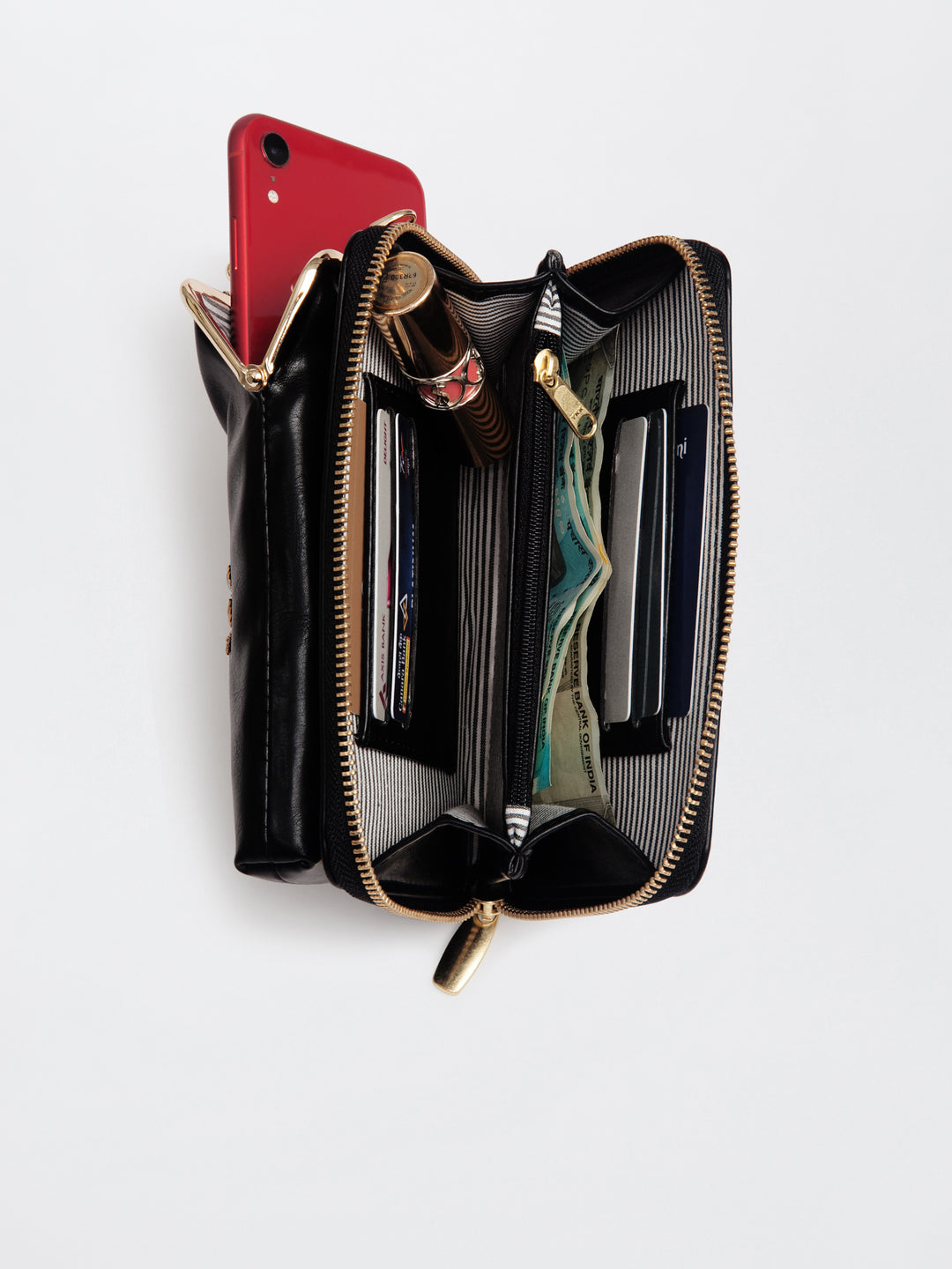 Hand Embroidered Peacock Royale Mobile cum Wallet Sling