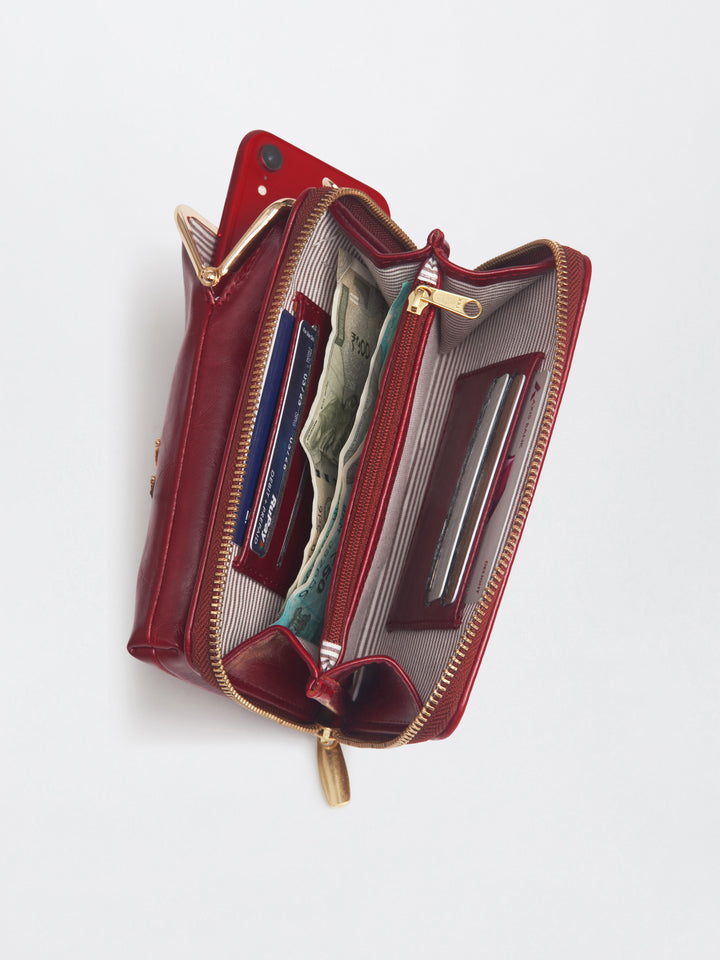 Hand Embroidered Dragonfly Mobile cum Wallet Sling