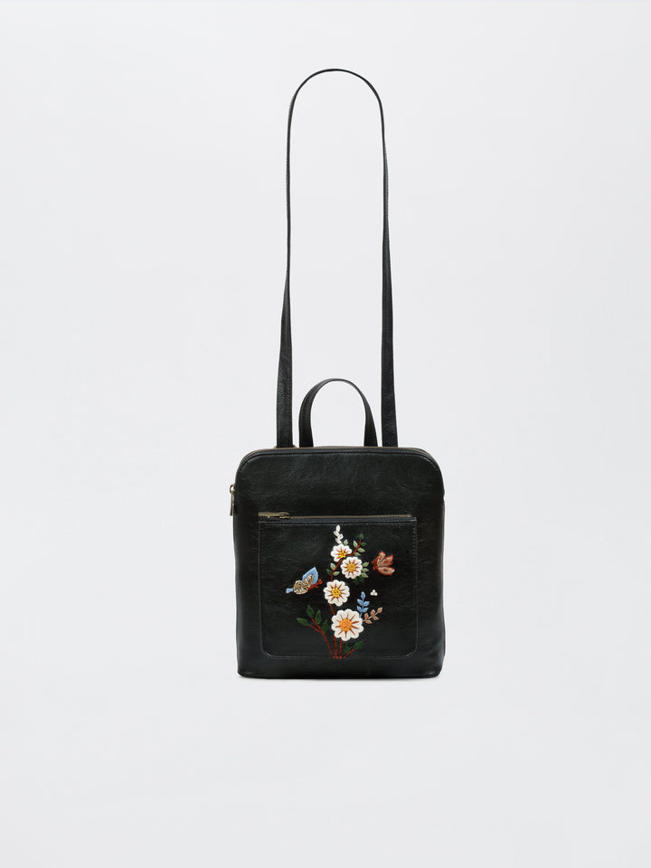White Daisy Convertible Backpack cum Sling