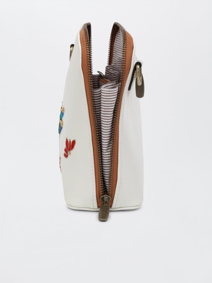 Dragonfly Hand Embroidered Venice Sling - Ivory