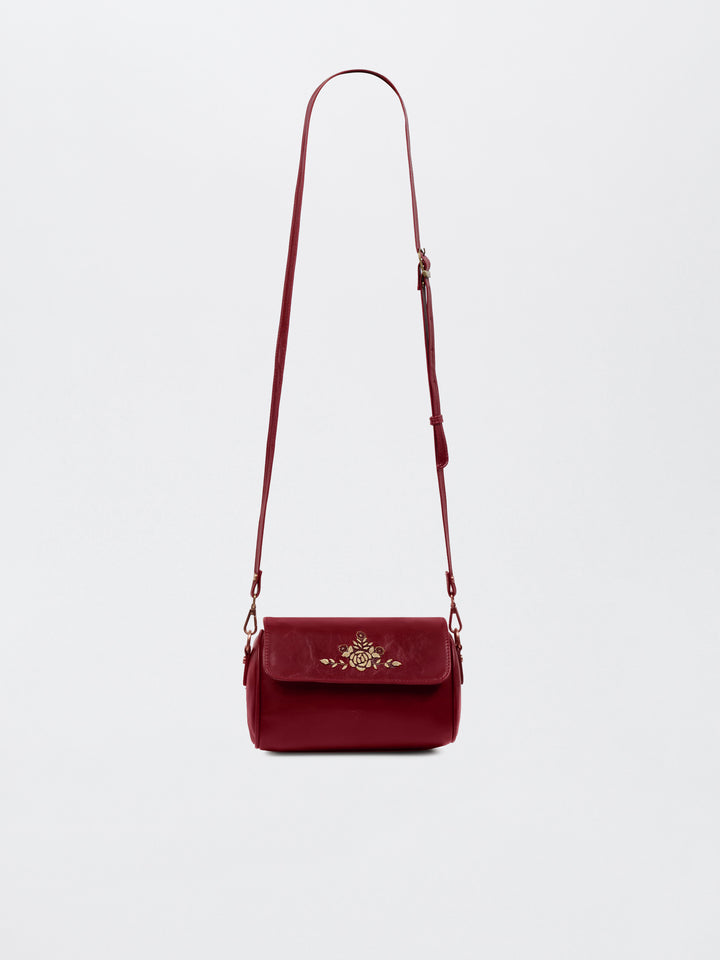 Naqsh - Hand Embroidered Retro Flap Sling - Maroon