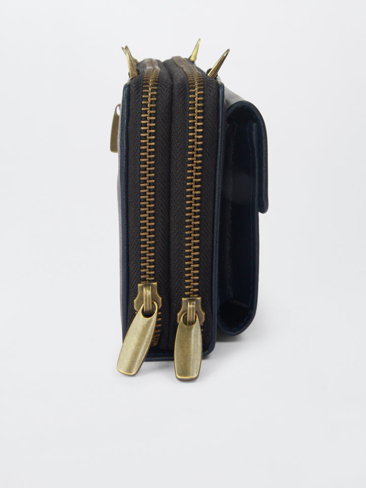 Queenbee Hand Embroidered Wallet Sling - Midnight Blue