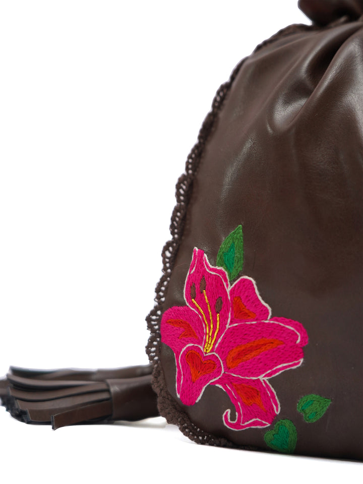 Hand Embroidered Hibiscus Potli Bag