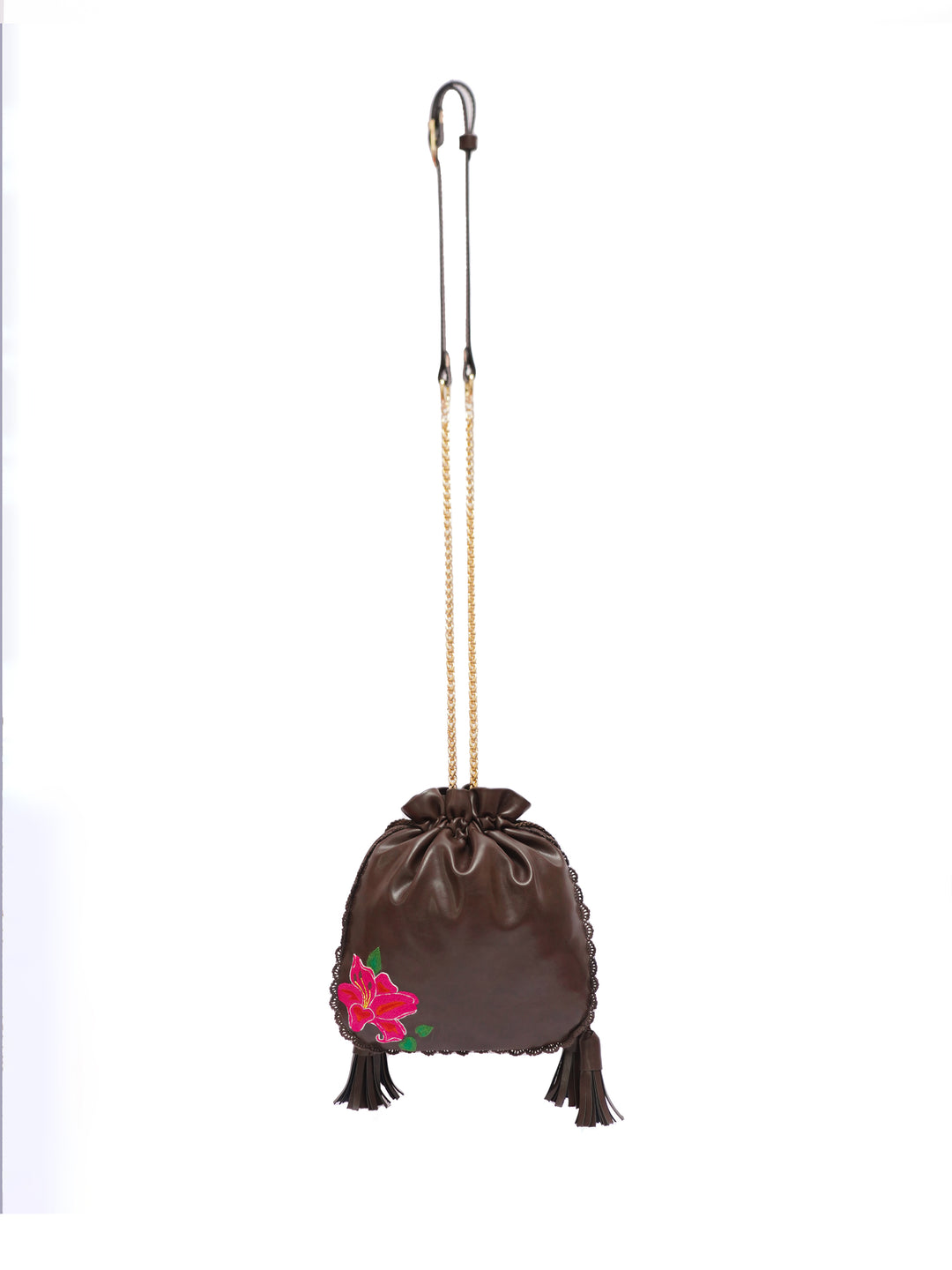 Hand Embroidered Hibiscus Potli Bag