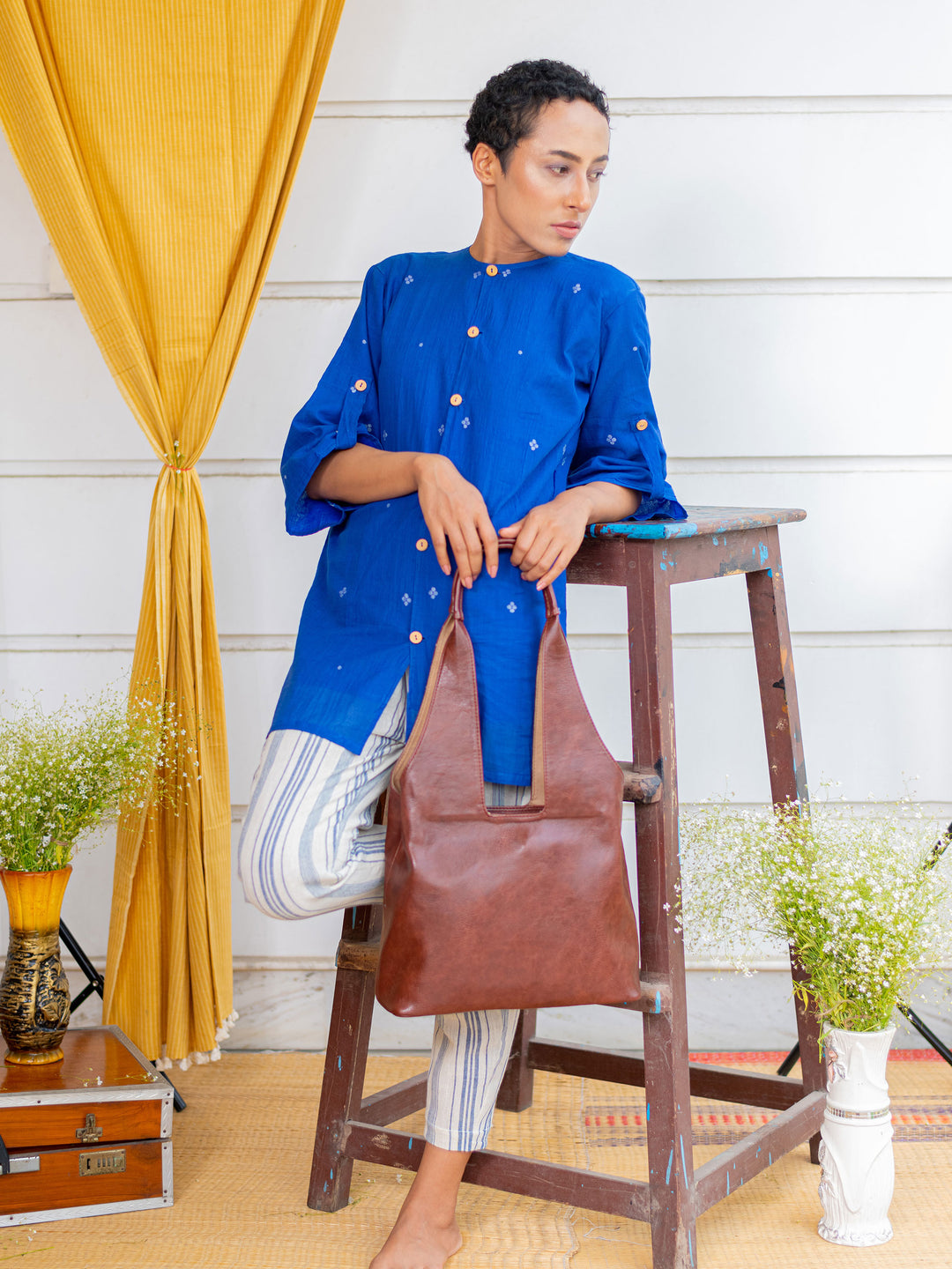 Vintage Brown Tote Bag - Miri