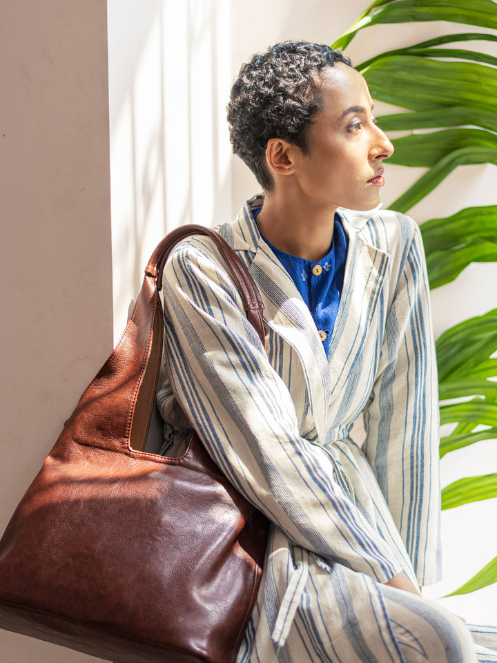 Vintage Brown Tote Bag - Miri