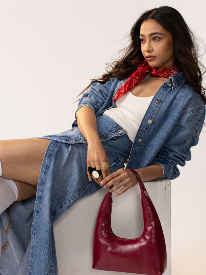 Kafal Berry Hand Embroidered Shoulder Bag