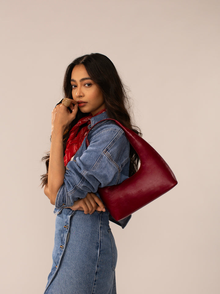 Kafal Berry Hand Embroidered Shoulder Bag