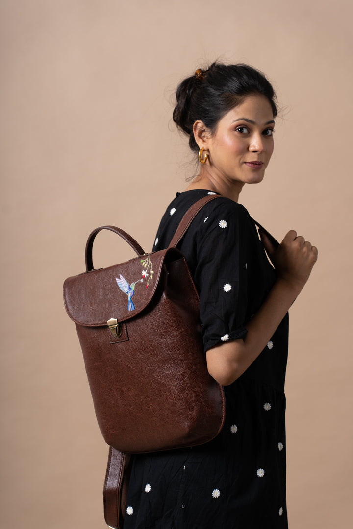 Humming Bird Brown Backpack