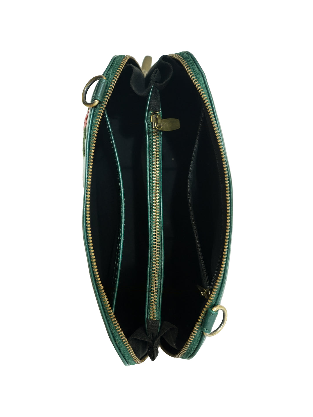 Misty Petals Hand Embroidered Lodhi Sling - Green