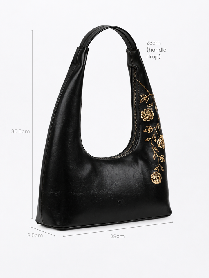 Gulzar Hand Embroidered Shoulder Bag - Midnight Blue