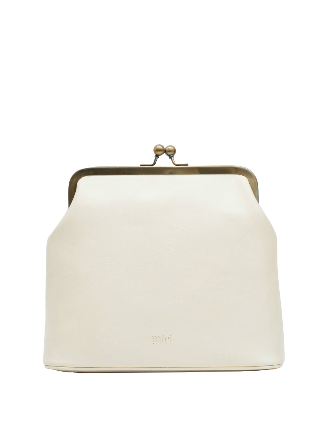 Morning Melody Cross Stitched Kisslock Clutch - White