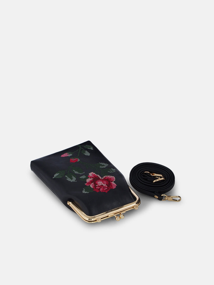 Udhagai Queen Cross Stitched Mobile Slings - Black