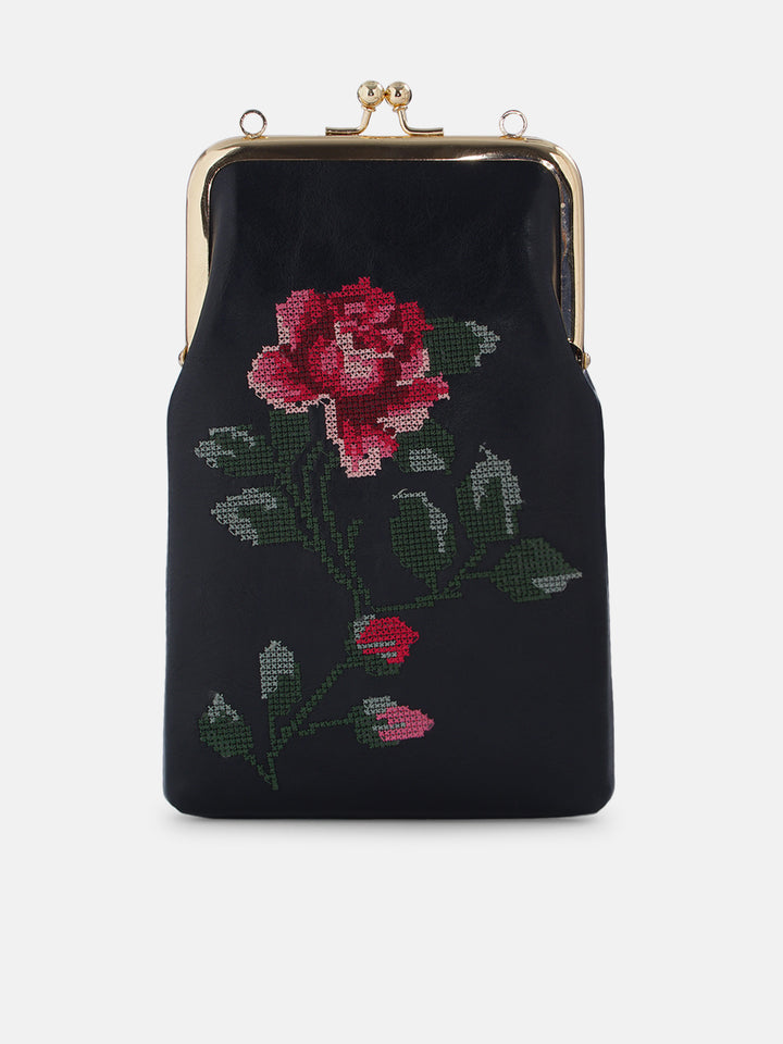 Udhagai Queen Cross Stitched Mobile Slings - Black