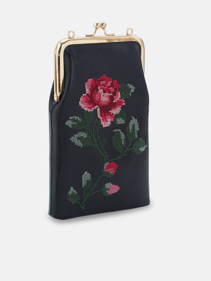 Udhagai Queen Cross Stitched Mobile Slings - Black