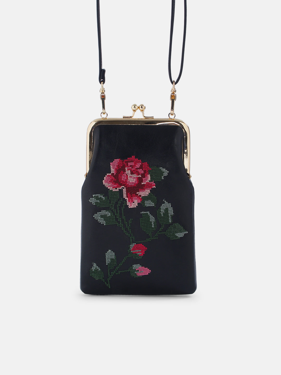 Udhagai Queen Cross Stitched Mobile Slings - Black