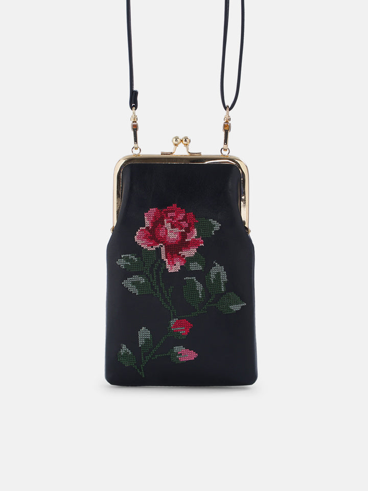 Udhagai Queen Cross Stitched Mobile Slings - Black