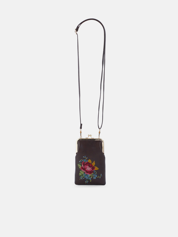 Nilgiri Dawn Cross Stitched Mobile Sling - Brown