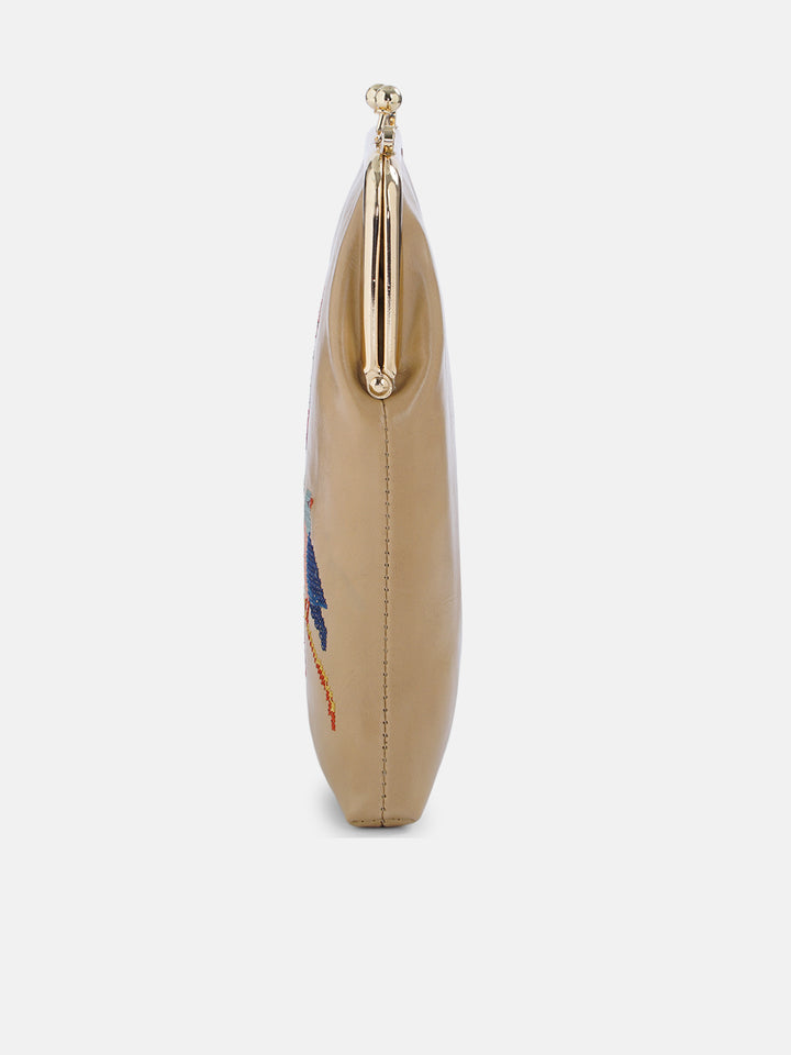 Morning Melody Cross Stitched Mobile Sling - Beige