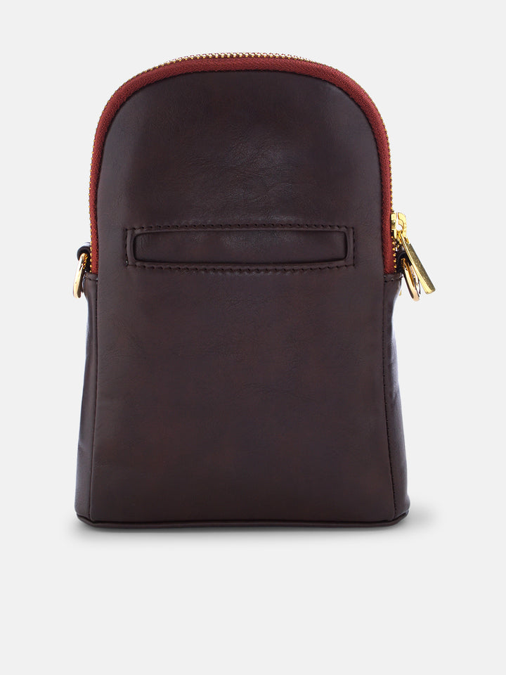 Udhagai Queen Cross Stitched Jodi Pouch Sling - Brown