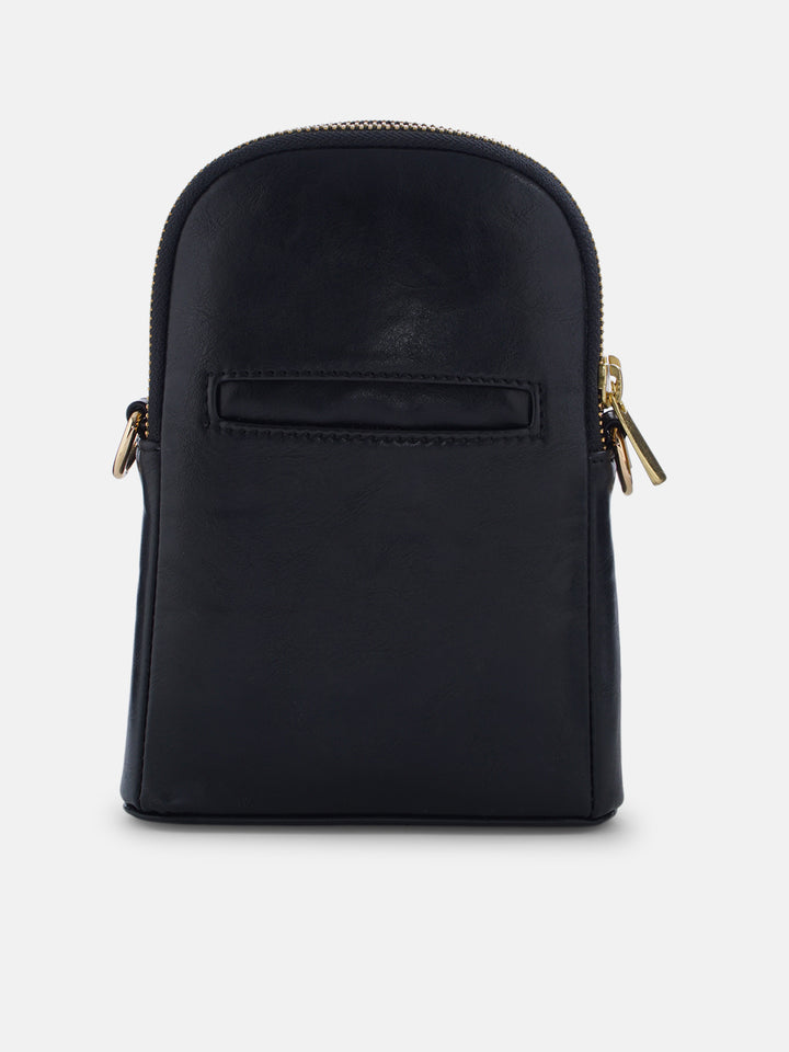 Udhagai Queen Cross Stitched Jodi Pouch Sling - Black