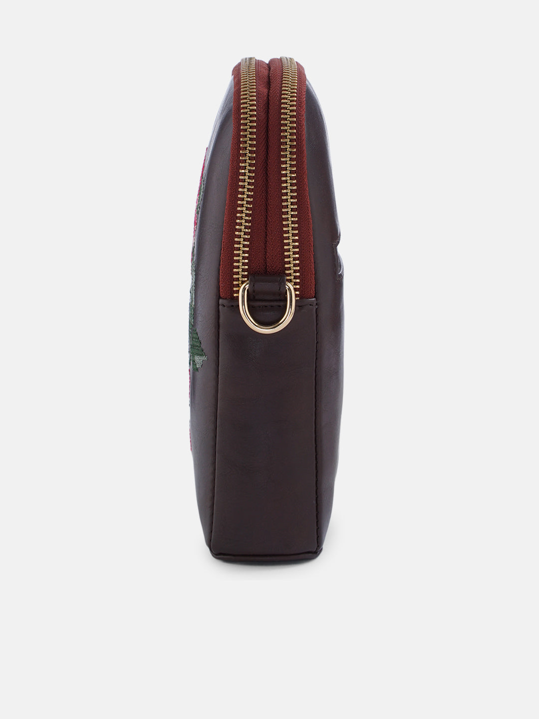 Udhagai Queen Cross Stitched Jodi Pouch Sling - Brown