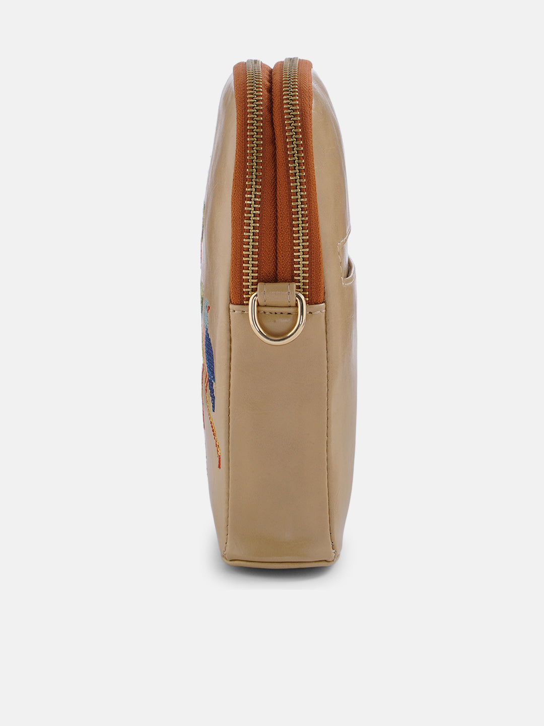 Morning Melody Cross Stitched Jodi Pouch Sling - Beige