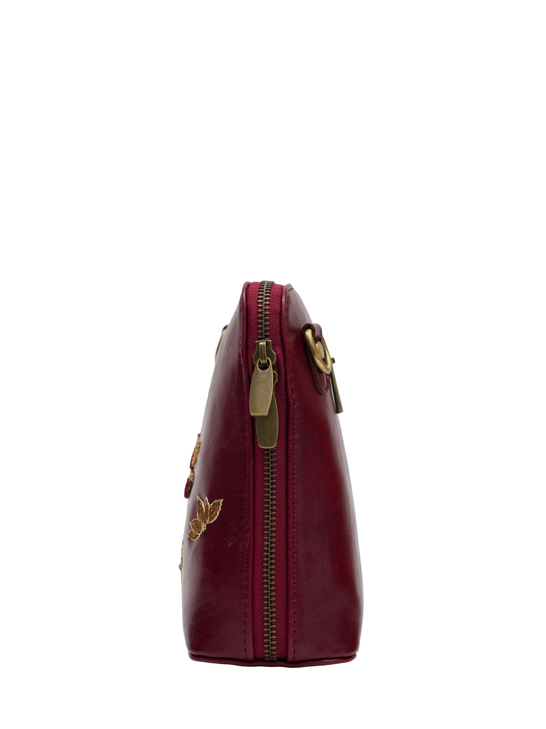 Dragonfly Hand Embroidered Colaba Sling - Maroon