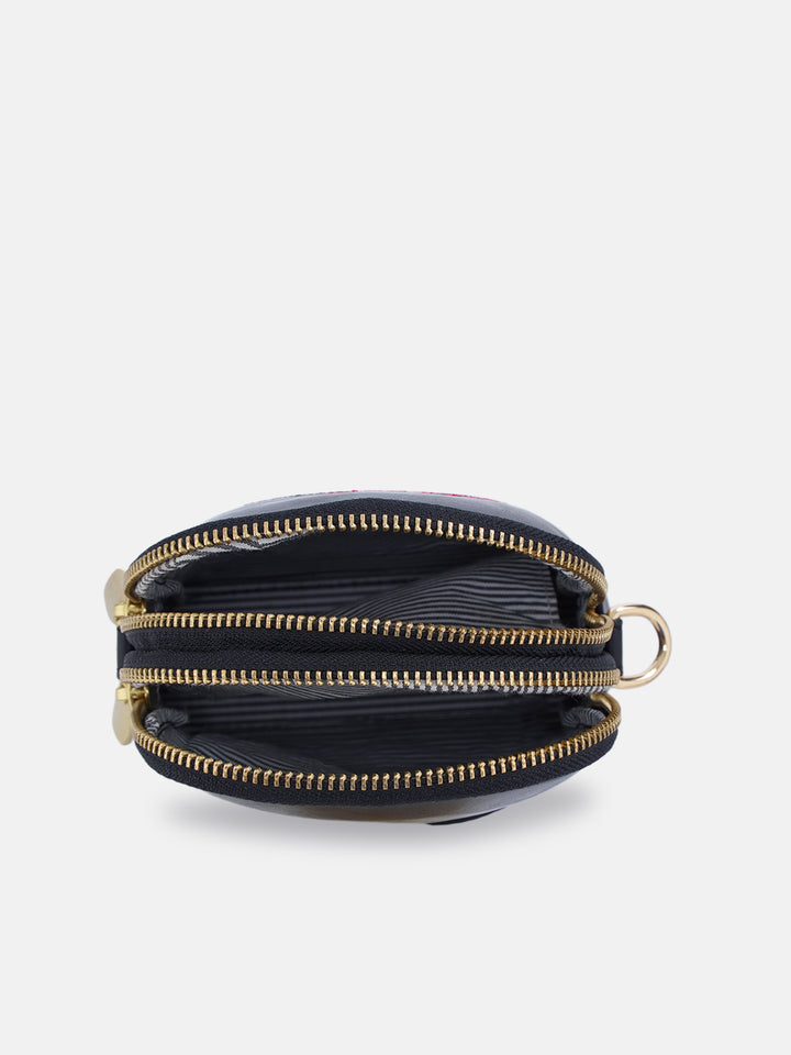 Udhagai Queen Cross Stitched Jodi Pouch Sling - Black
