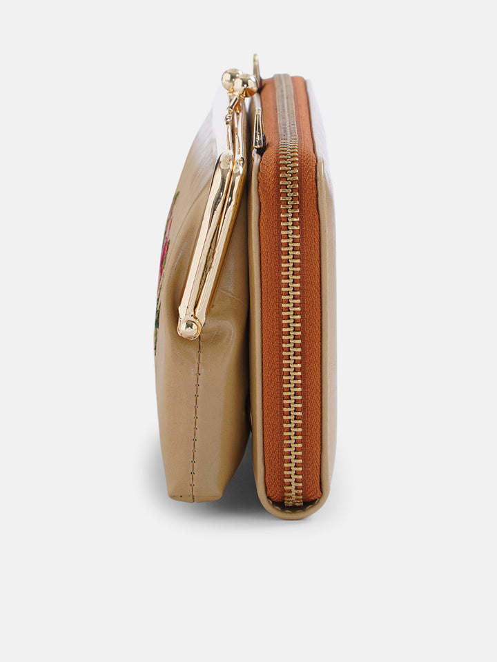 Coonoor Dream Cross Stitched Mobile Sling - Beige