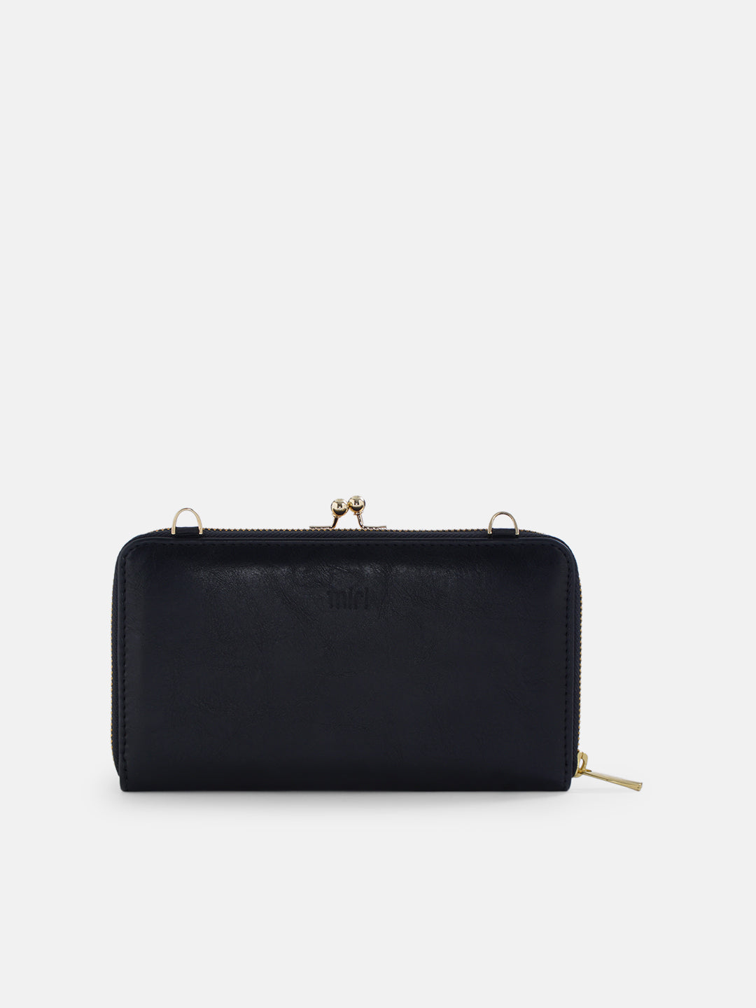 Coonoor Dream Cross Stitched Mobile Wallet Sling - Black