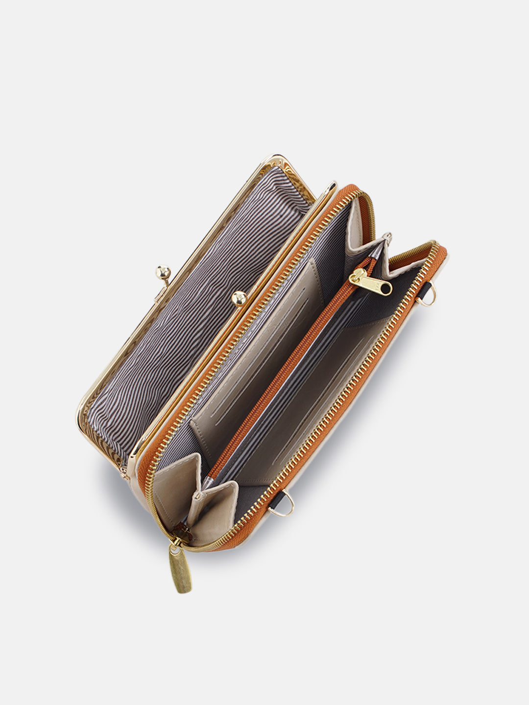 Coonoor Dream Cross Stitched Mobile Wallet Sling - Off White
