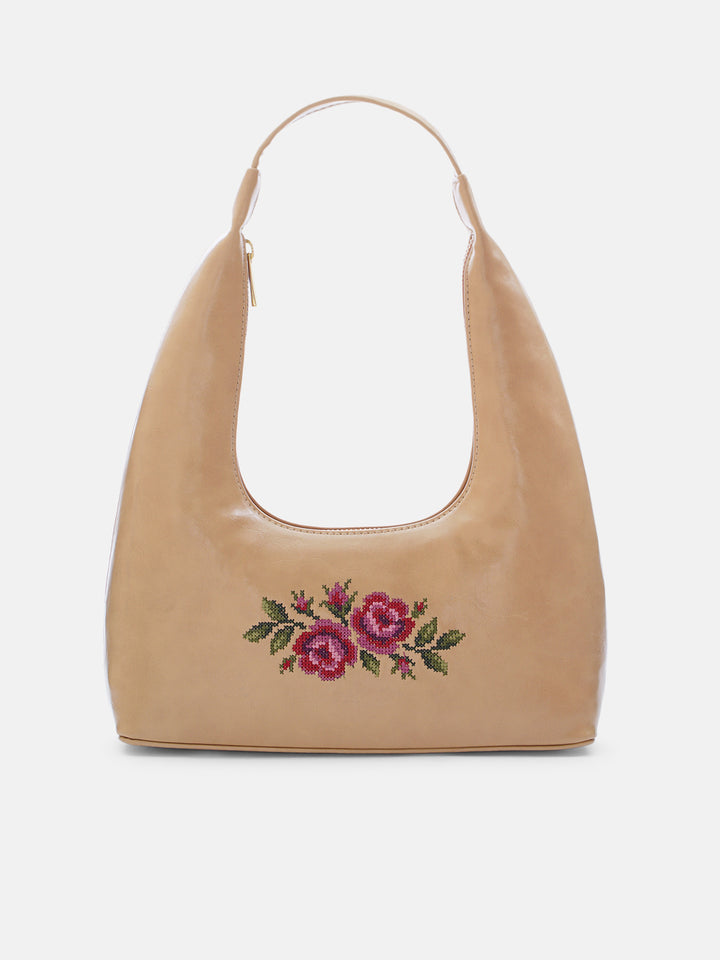 Coonoor Dream Cross Stitched Shoulder Bag - Varkey Beige