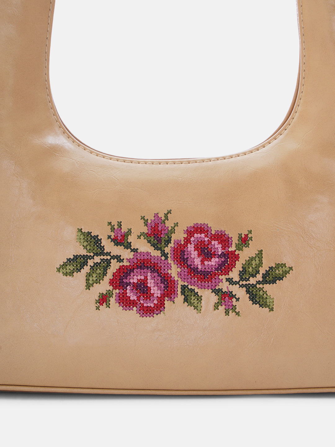 Coonoor Dream Cross Stitched Shoulder Bag - Varkey Beige