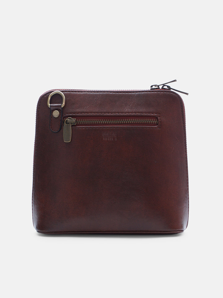 Emerald Perch Cross Stitched Colaba Sling - Brown