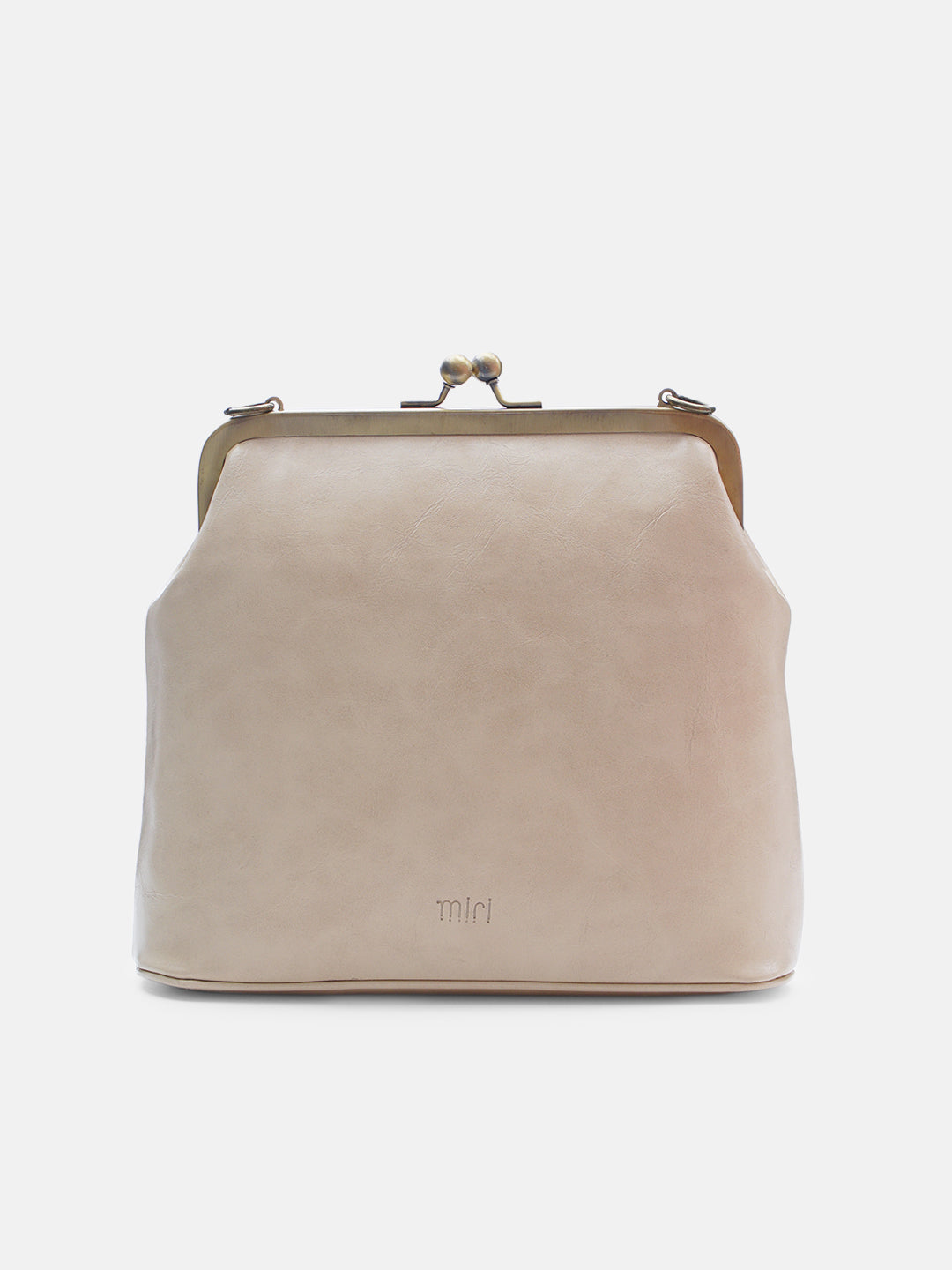 Morning Melody Cross Stitched Kisslock Clutch - Off White