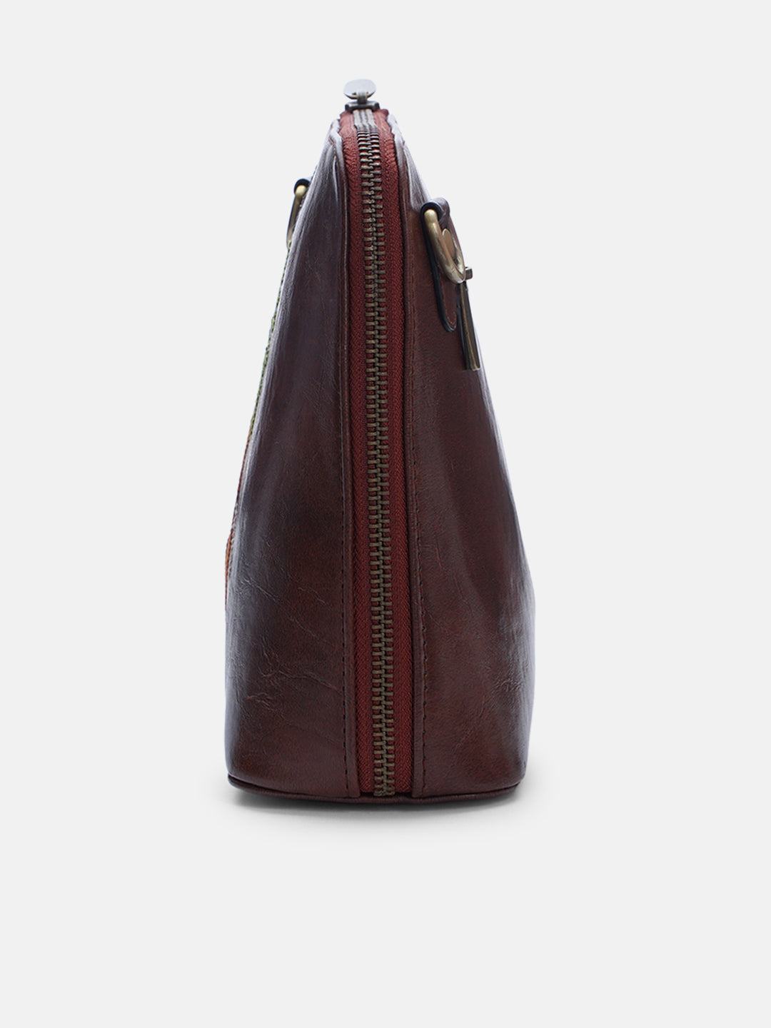 Emerald Perch Cross Stitched Colaba Sling - Brown