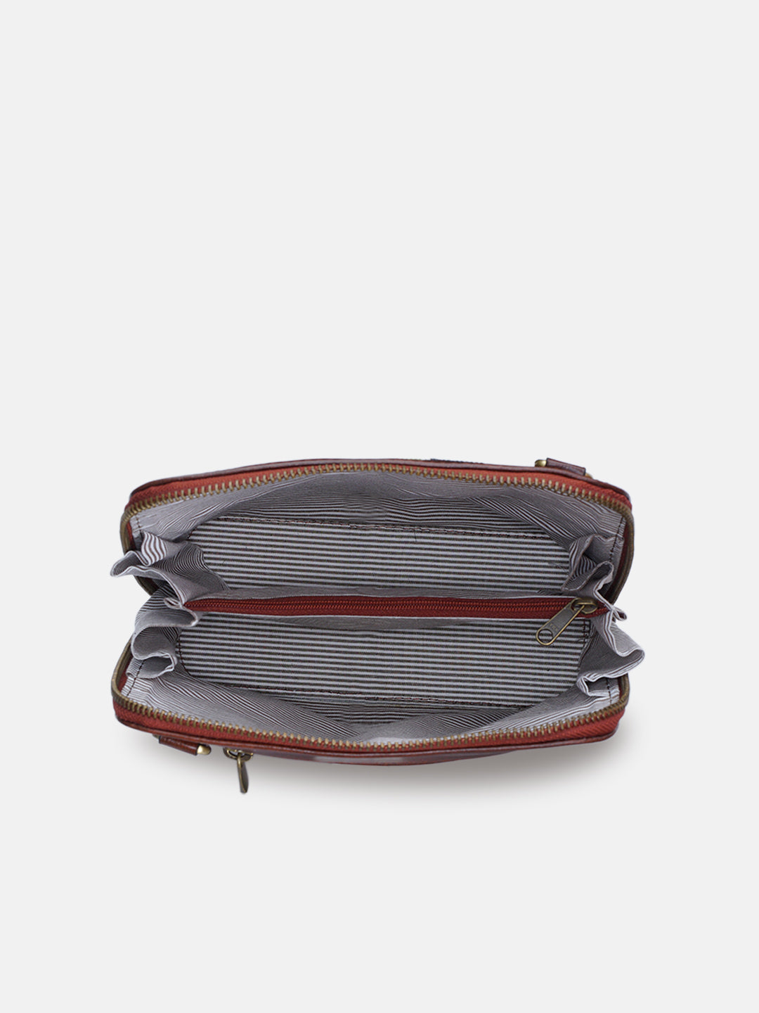 Emerald Perch Cross Stitched Colaba Sling - Brown