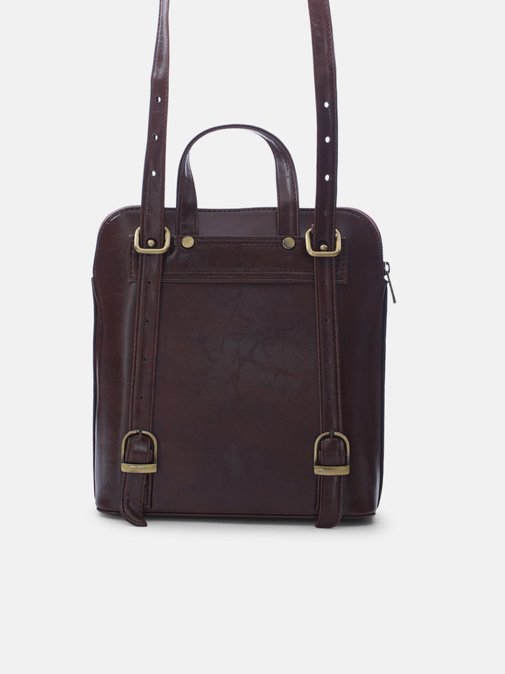 Mountain Bride Cross Stitched Backpack - Brown