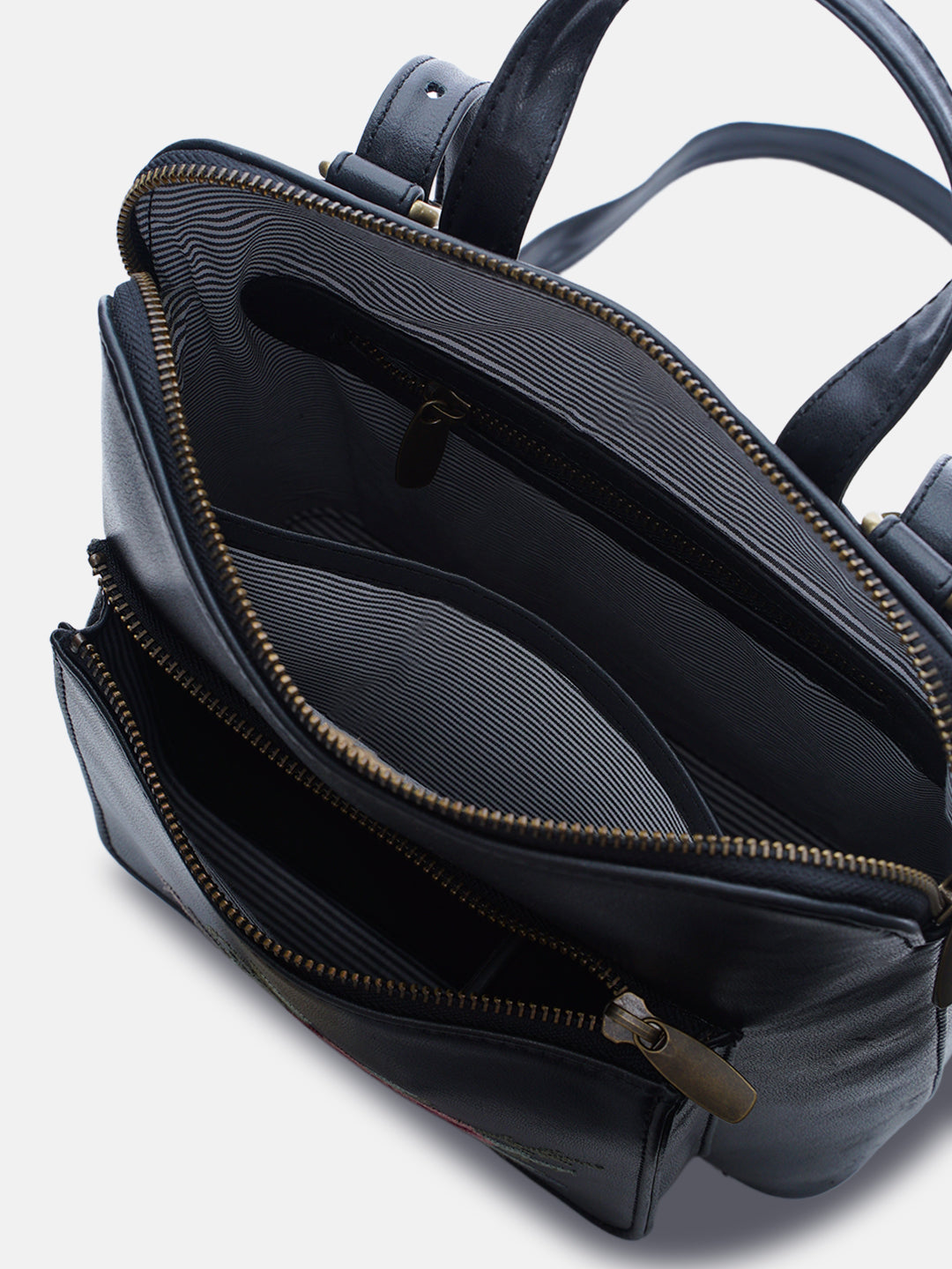 Mountain Bride Cross Stitched Backpack - Black