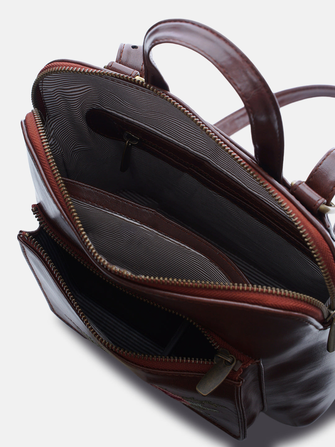 Mountain Bride Cross Stitched Backpack - Brown
