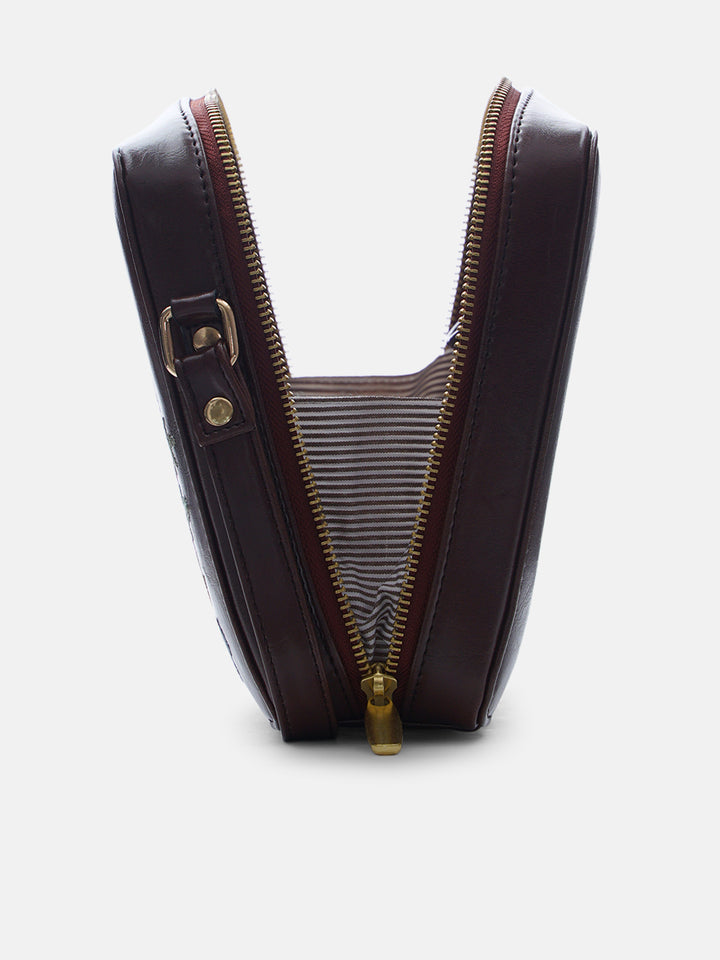 Mountain Bride Cross Stitched Sqare Sling - Brown