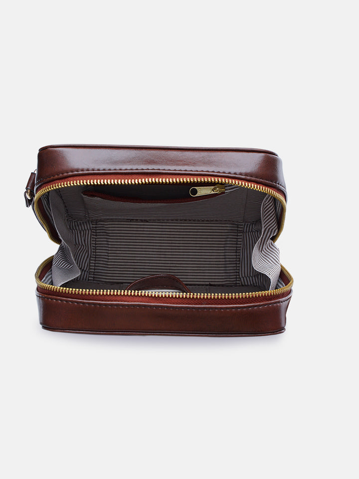 Mountain Bride Cross Stitched Sqare Sling - Brown
